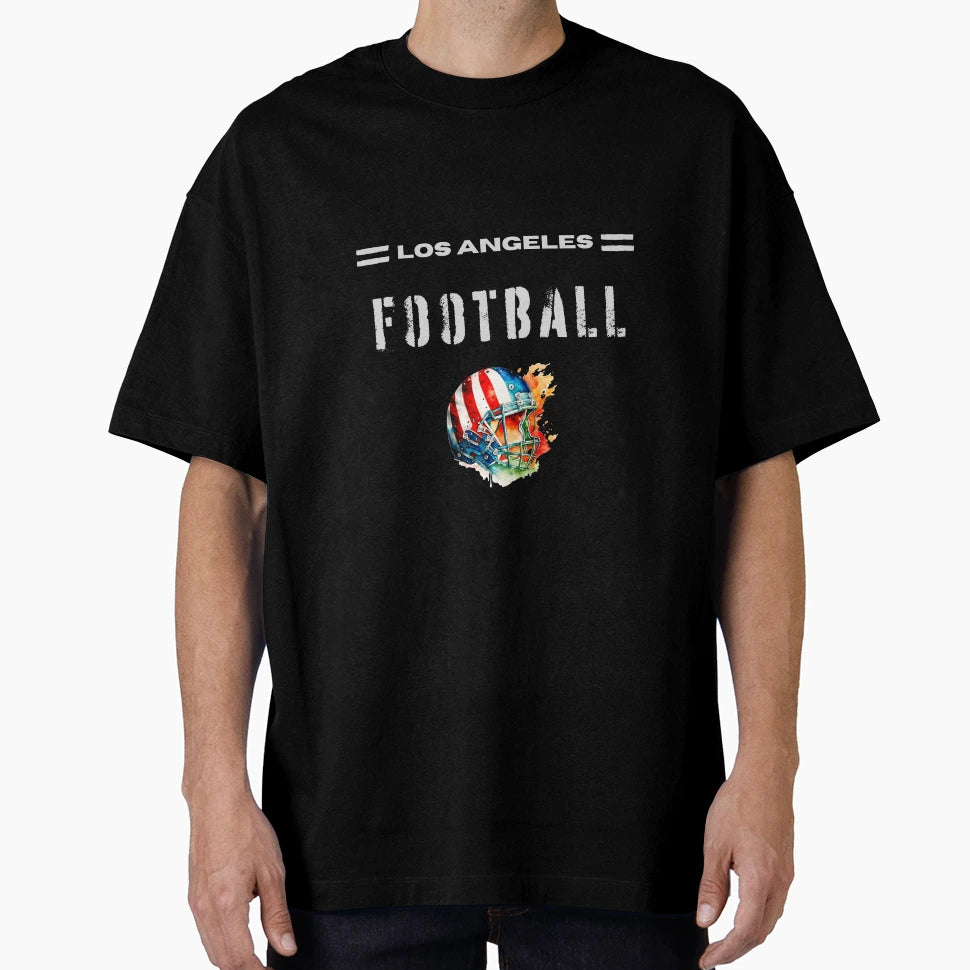 Los Angeles Football Usa Flag Helmet T-Shirt - Casual Everyday Wear Unisex - T-Shirt, Sweatshirt, Hoodie