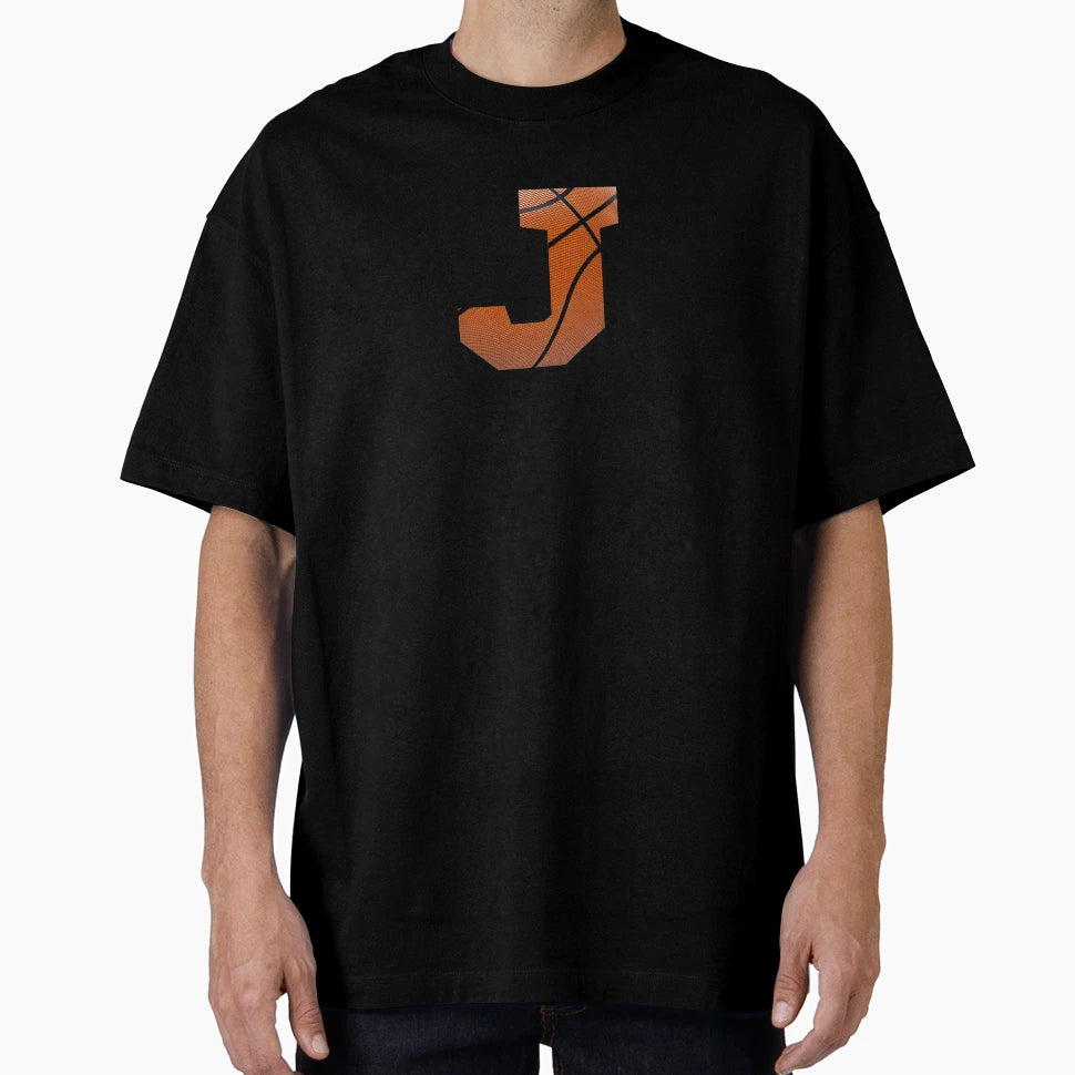 Personalized Basketball Monogram Initial J T-Shirt - Graphic Print Unisex - T-Shirt, Sweatshirt, Hoodie