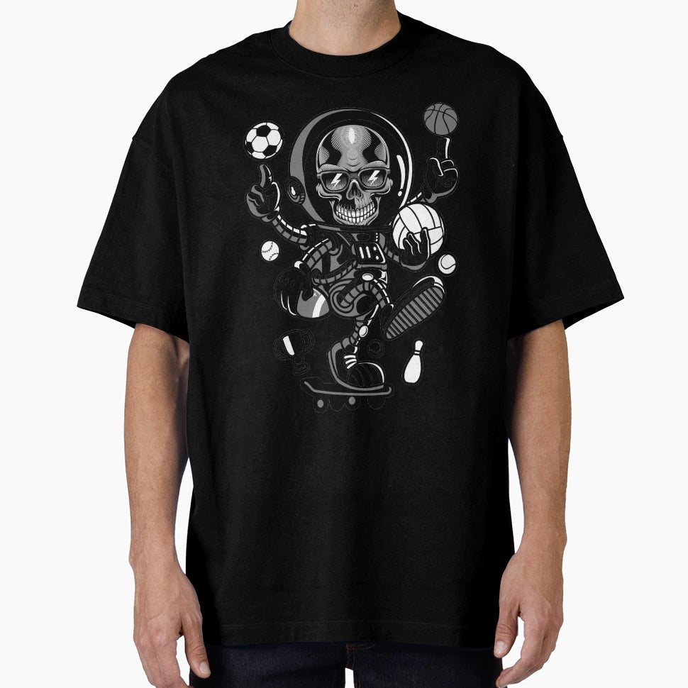 Astronaut Skull Skateboard T-Shirt - Novelty Apparel Men Women - T-Shirt, Sweatshirt, Hoodie