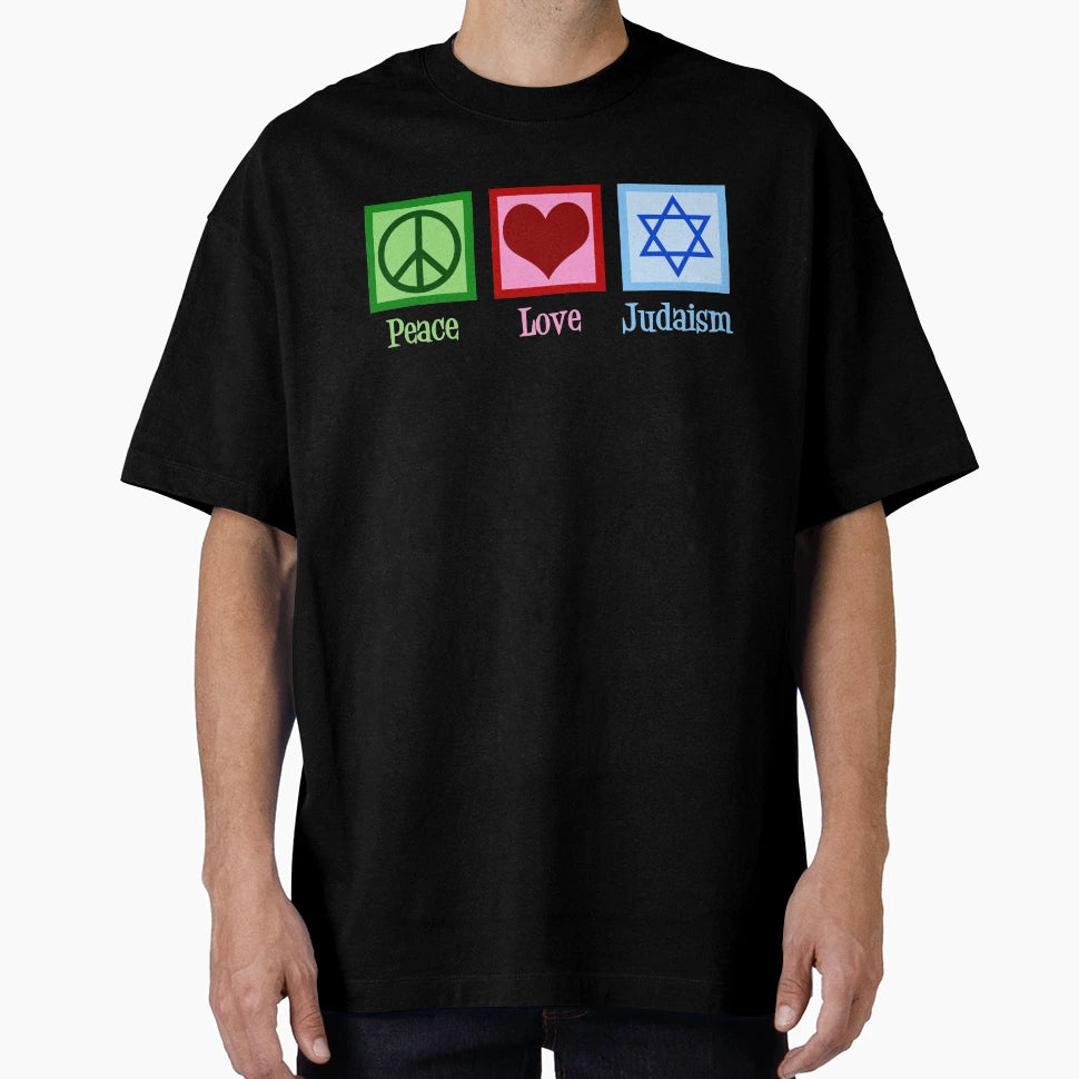 Peace Love Judaism T-Shirt - Graphic Print Men Women - T-Shirt, Sweatshirt, Hoodie