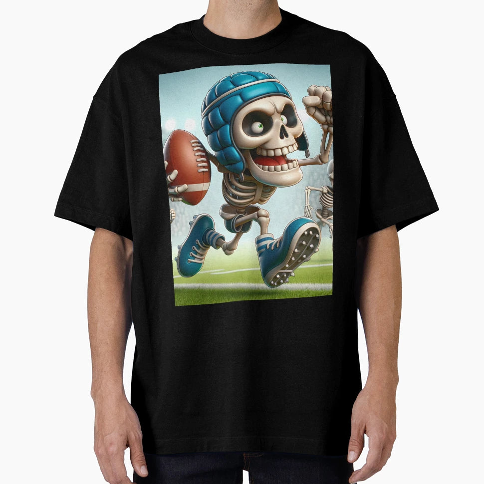 Bone Crushing Touchdown Skeleton T-Shirt - Aesthetic Graphic for Adults - T-Shirt, Sweatshirt, Hoodie