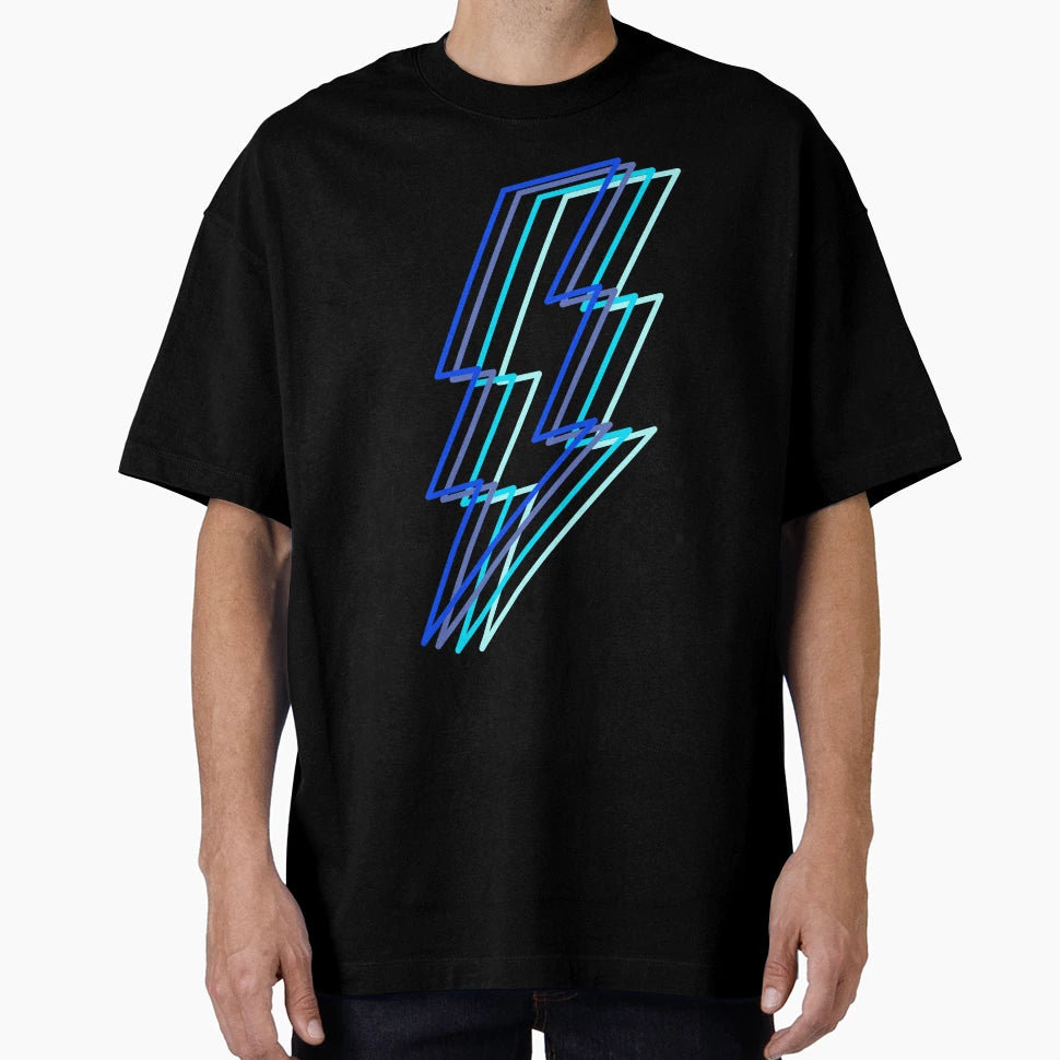 Blue Layered Lighting Bolt T-Shirt - Aesthetic Graphic Unisex - T-Shirt, Sweatshirt, Hoodie