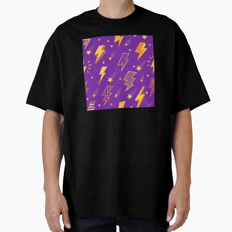 Cartoon Lightning Pattern T-Shirt - Custom Art Print for Adults - T-Shirt, Sweatshirt, Hoodie