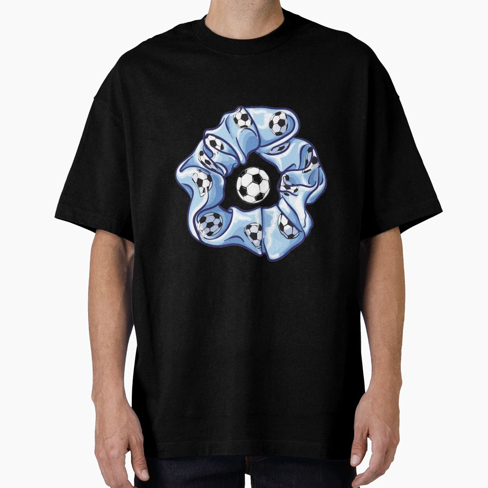 Soccer Ball Pattern Scrunchie And T-Shirt - Aesthetic Graphic for Adults - T-Shirt, Sweatshirt, Hoodie