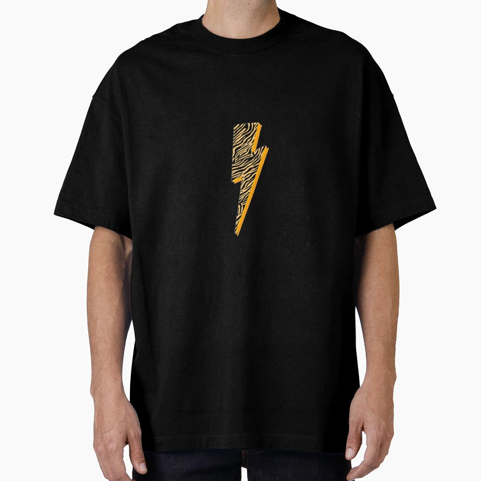 Orange Zebra Lightning Bolt T-Shirt - Trendy Graphic for Adults - T-Shirt, Sweatshirt, Hoodie