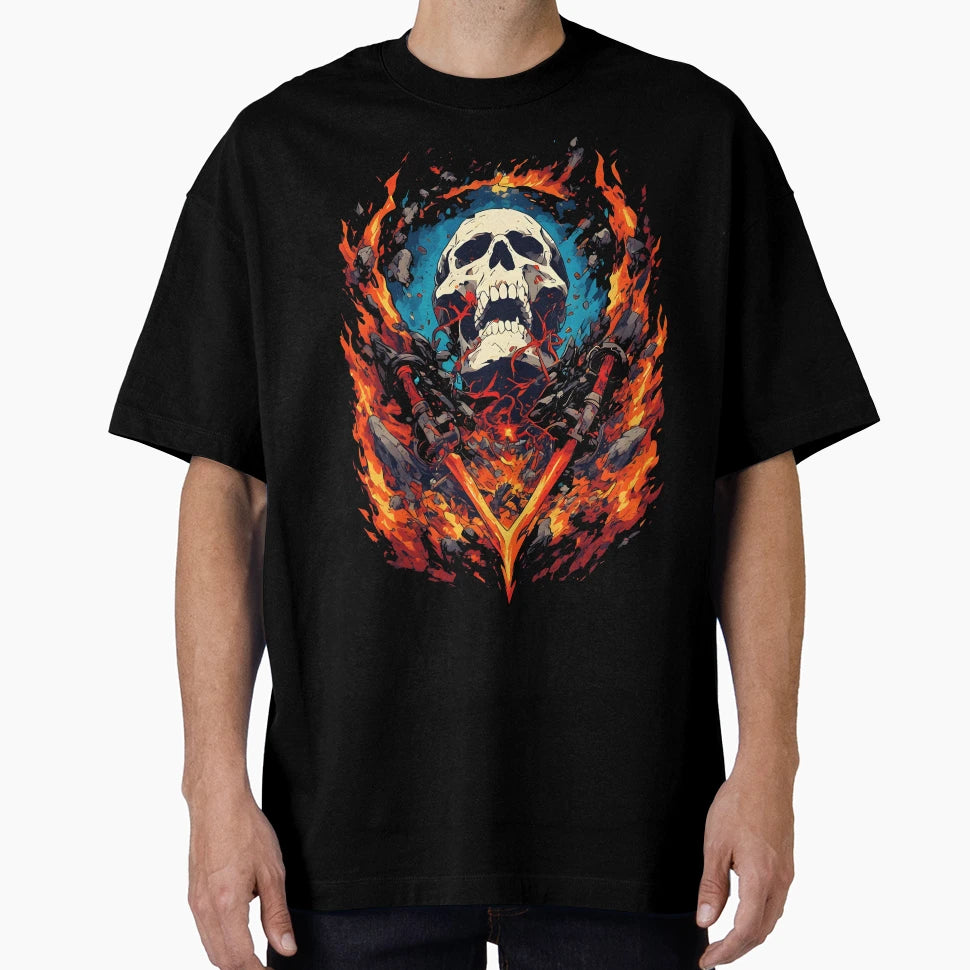 Hell Fire Skullo T-Shirt - Aesthetic Graphic Men Women - T-Shirt, Sweatshirt, Hoodie