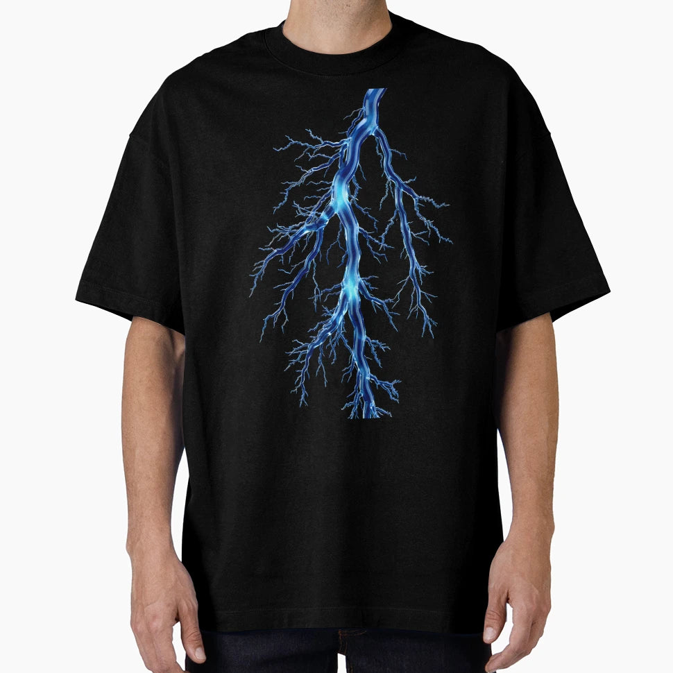 Blue Glass Lightning T-Shirt - Minimalist Print for Adults - T-Shirt, Sweatshirt, Hoodie