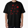 Football Theme Fan Pattern Red White T-Shirt - Casual Everyday Wear Unisex - T-Shirt, Sweatshirt, Hoodie