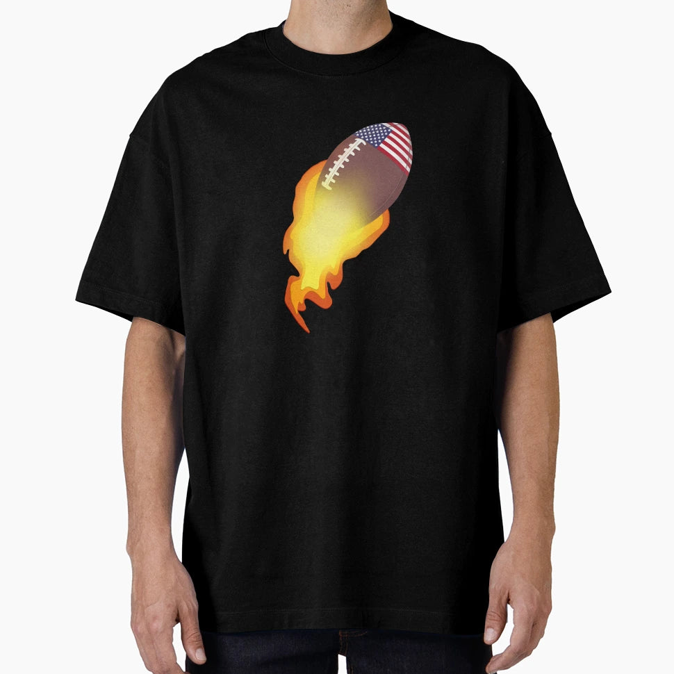 American Football Flames T-Shirt - Unique Graphic Unisex - T-Shirt, Sweatshirt, Hoodie