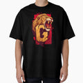 Roaring Lion And Letter G Red Backdrop T-Shirt - Graphic Print for Adults - T-Shirt, Sweatshirt, Hoodie