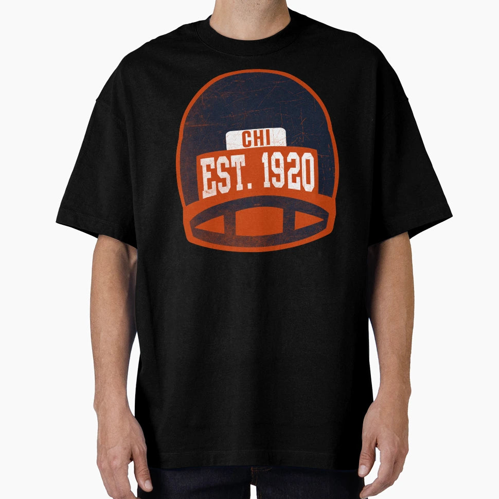 Chicago Throwback Football Helmet T-Shirt - Novelty Apparel Unisex - T-Shirt, Sweatshirt, Hoodie