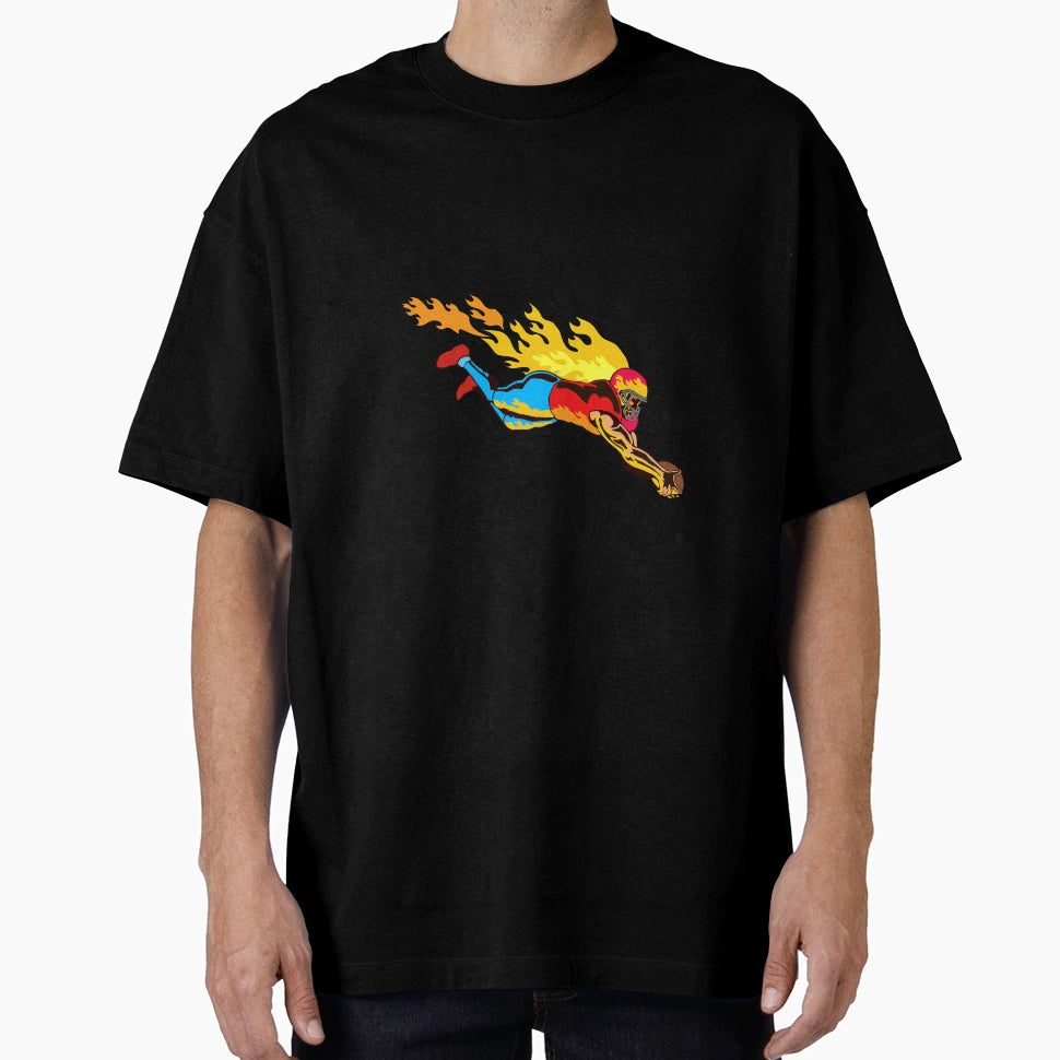 Football Touchdown Flames T-Shirt - Unique Graphic for Adults - T-Shirt, Sweatshirt, Hoodie