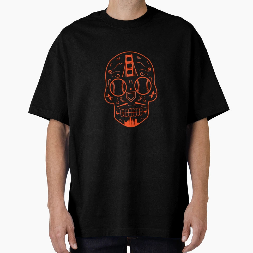 San Francisco Baseball Sugar Skull T-Shirt - Streetwear Style Unisex - T-Shirt, Sweatshirt, Hoodie