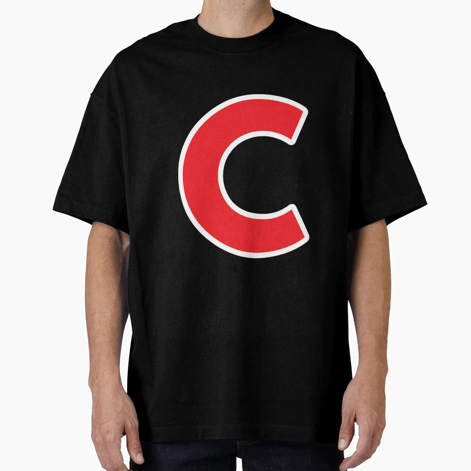 C Initial Letter C Red And White T-Shirt - Custom Art Print for Adults - T-Shirt, Sweatshirt, Hoodie