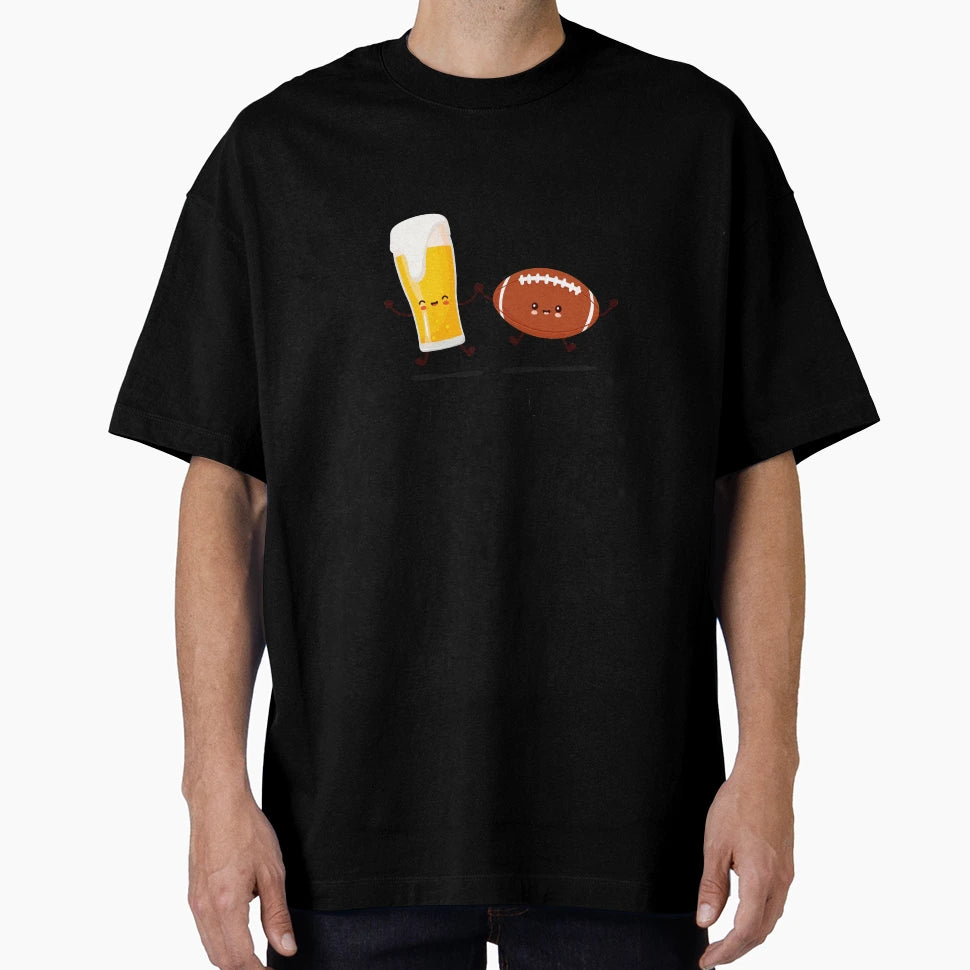 Beer And Football Best Friends Forever T-Shirt - Custom Art Print Unisex - T-Shirt, Sweatshirt, Hoodie