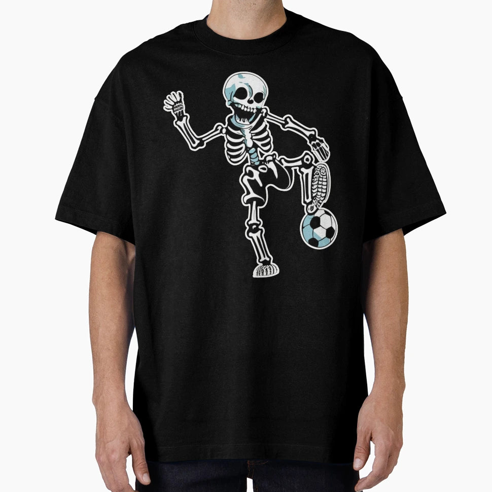 Skeleton Halloween Soccer Player T-Shirt - Fun Novelty Design Men Women - T-Shirt, Sweatshirt, Hoodie