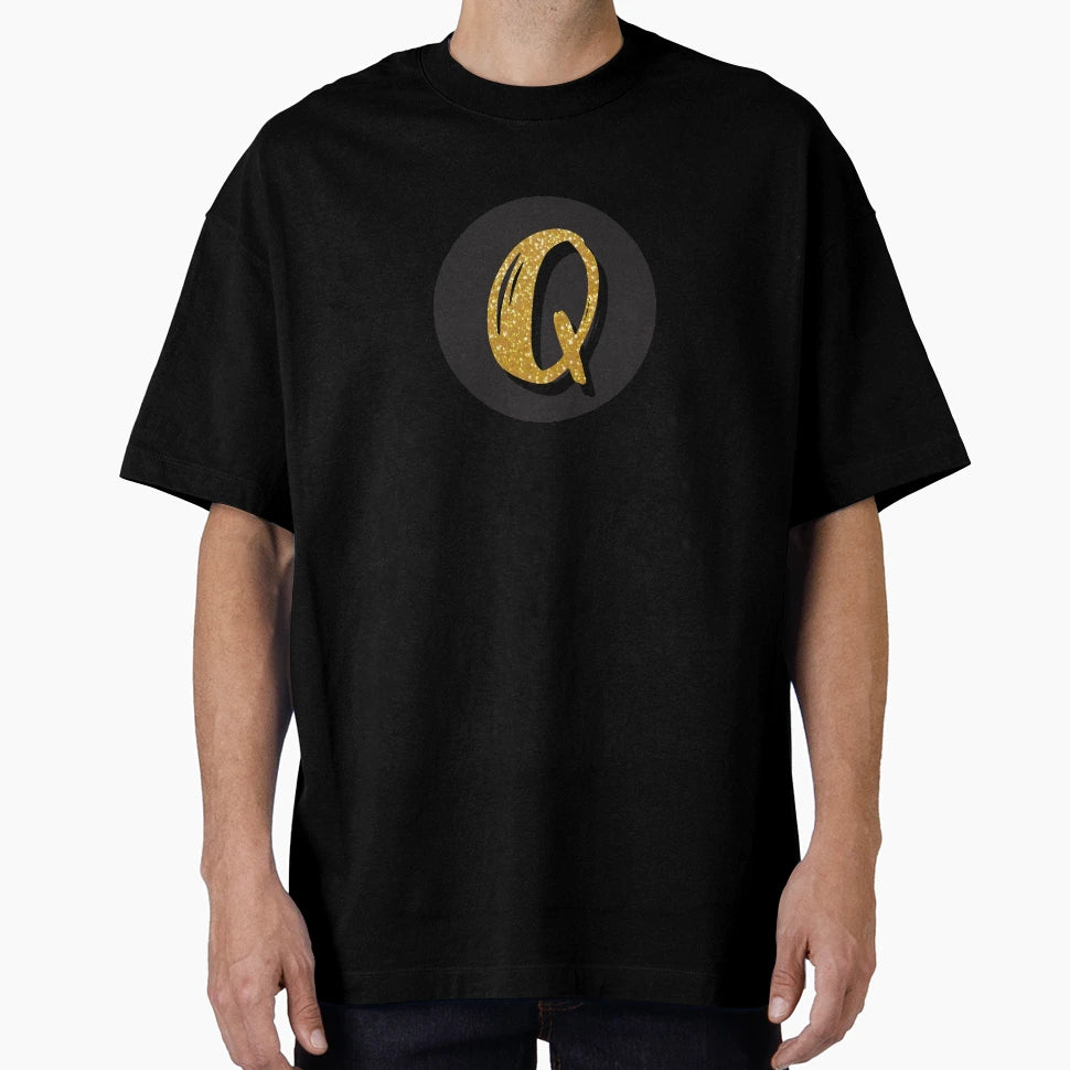 Monogram Q Gold Glitter Black Dot T-Shirt - Unique Graphic Men Women - T-Shirt, Sweatshirt, Hoodie