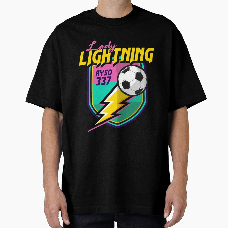 Soccer T Shirtlady Lightning T-Shirt - Custom Art Print Unisex - T-Shirt, Sweatshirt, Hoodie