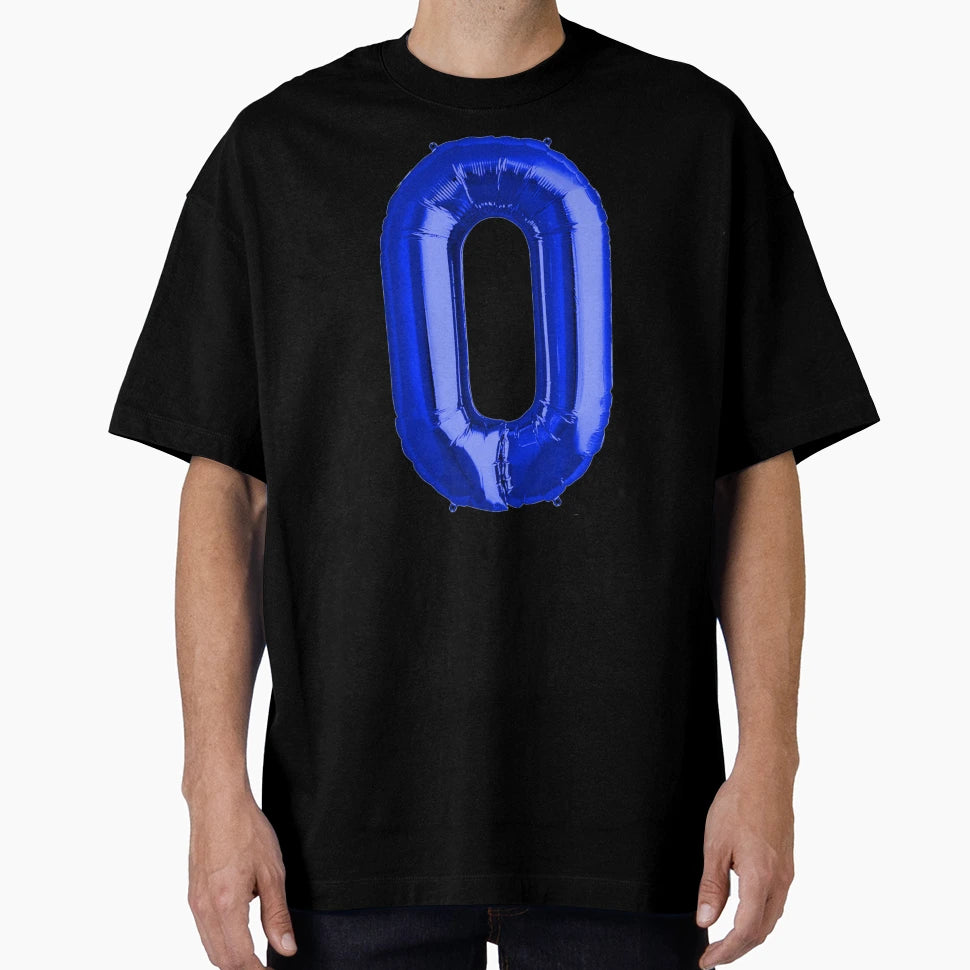 Zero Number 0 Metallic Royal Blue Mylar T-Shirt - Minimalist Print Unisex - T-Shirt, Sweatshirt, Hoodie