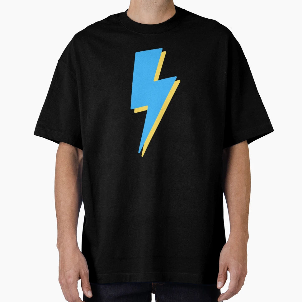 Blue And Yellow Lightning Bolt T-Shirt - Graphic Print for Adults - T-Shirt, Sweatshirt, Hoodie