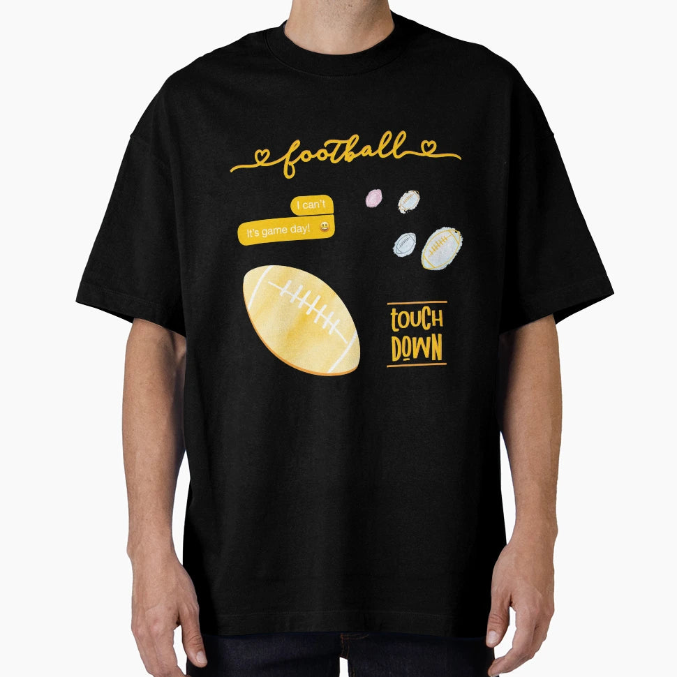Yellow Watercolor Football Pack T-Shirt - Casual Everyday Wear Men Women - T-Shirt, Sweatshirt, Hoodie