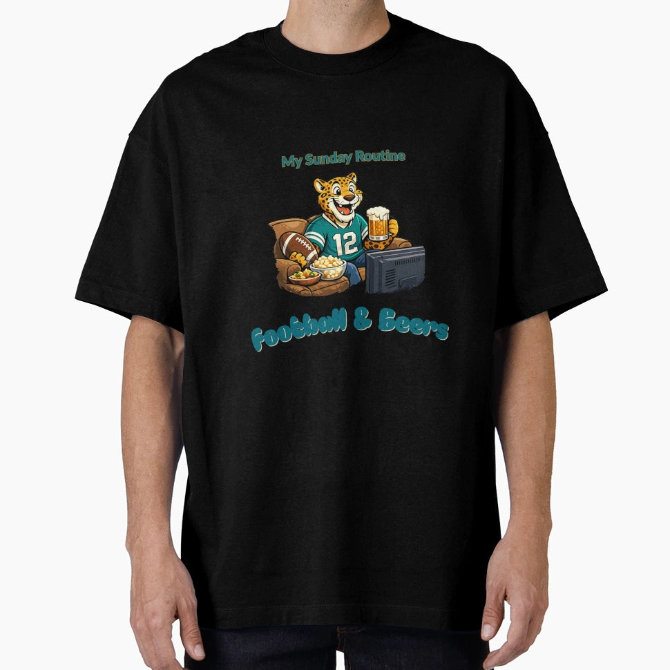Jacksonville Jaguars Sunday Routine T-Shirt - Custom Art Print Unisex - T-Shirt, Sweatshirt, Hoodie