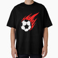 Football Ball Fire Football Lovers T-Shirt - Novelty Apparel Unisex - T-Shirt, Sweatshirt, Hoodie