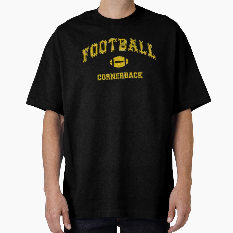 Football Team Cornerback Distressed College T-Shirt - Graphic Print Unisex - T-Shirt, Sweatshirt, Hoodie