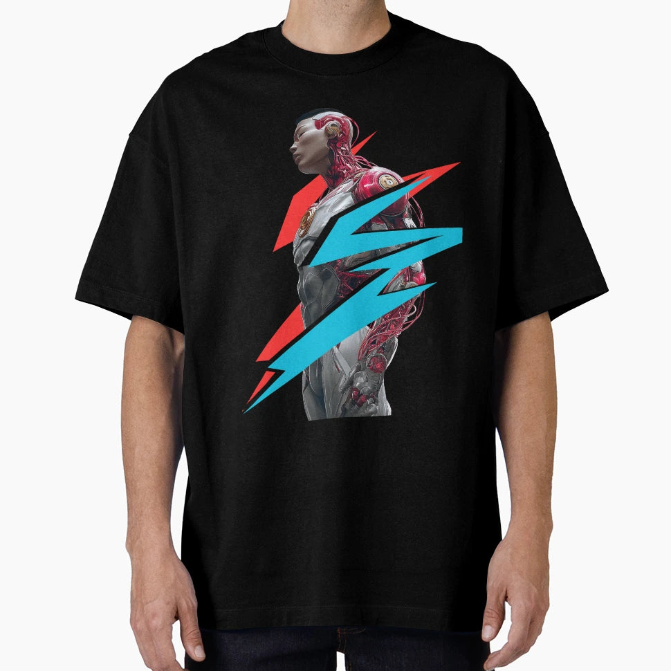 Cybernetic Warrior Lightning Power T-Shirt - Streetwear Style Men Women - T-Shirt, Sweatshirt, Hoodie
