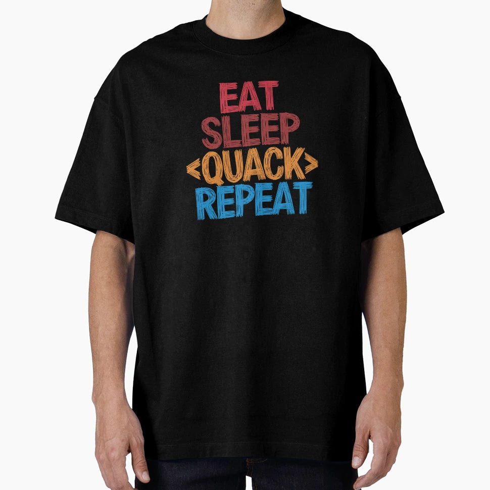 Eat Sleep Quack Repeat Funny Colors T-Shirt - Trendy Graphic for Adults - T-Shirt, Sweatshirt, Hoodie