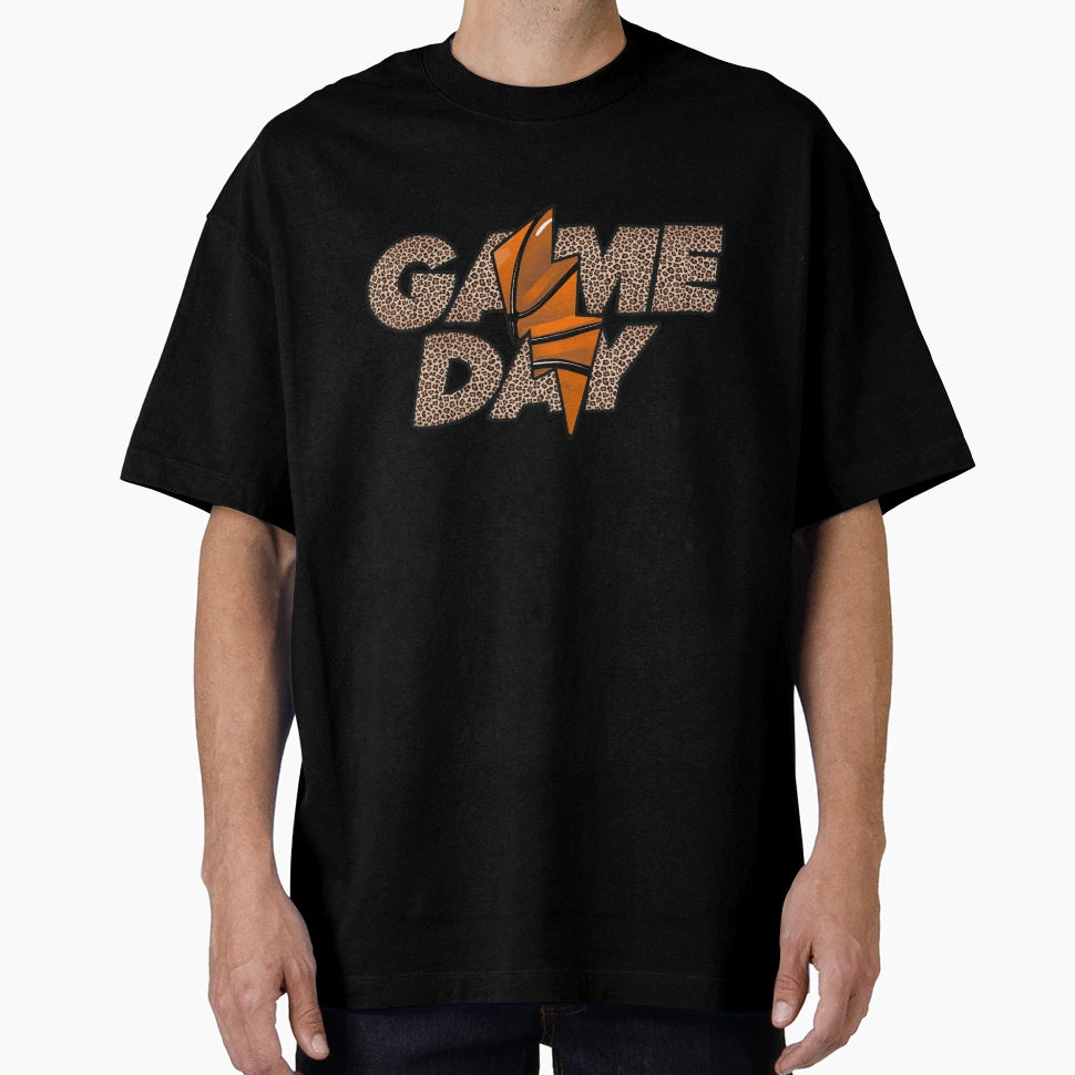 Leopard Game Day Basketball Lightning T-Shirt - Unique Graphic for Adults - T-Shirt, Sweatshirt, Hoodie