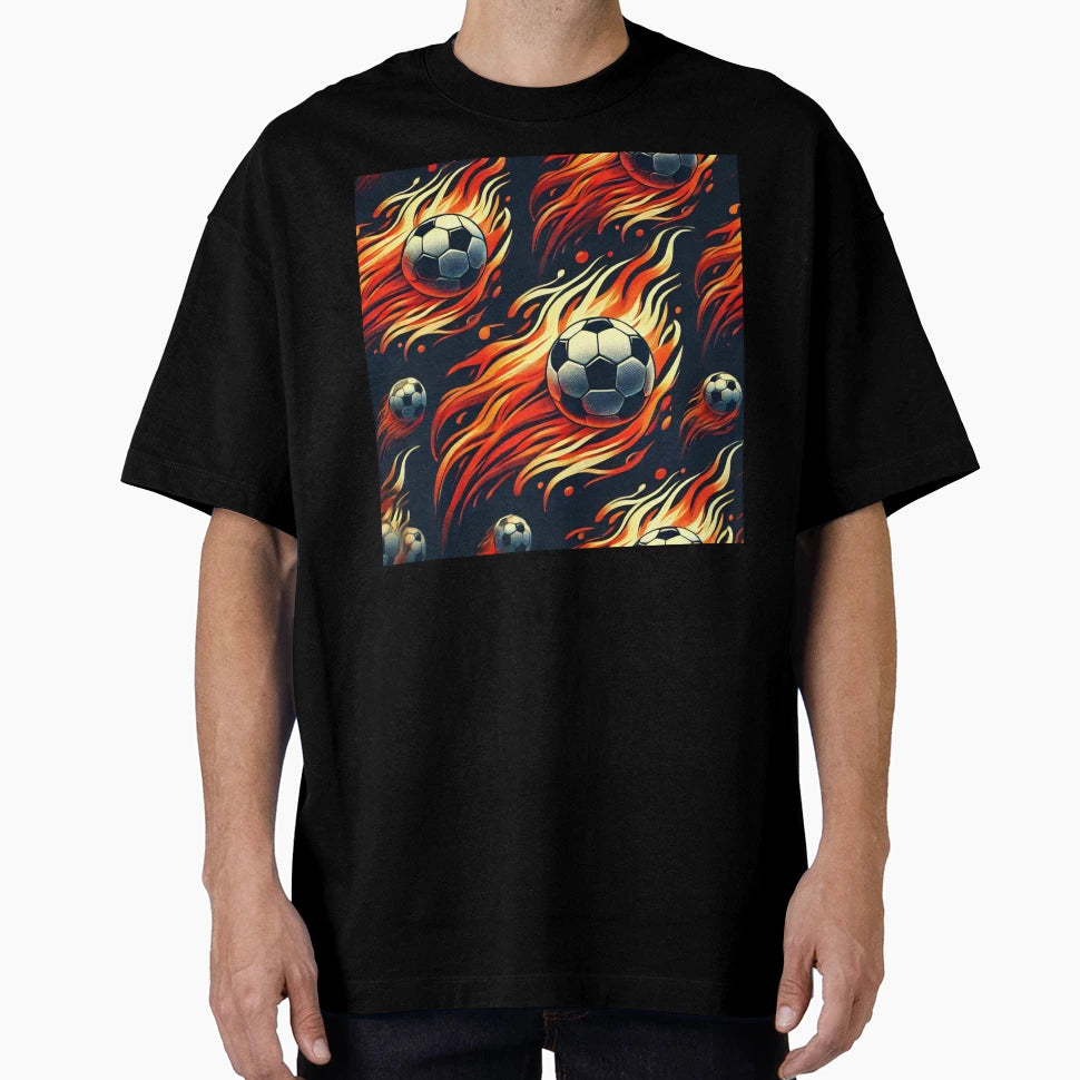 Glory Flames Fiery Soccer Ball Flames T-Shirt - Novelty Apparel Men Women - T-Shirt, Sweatshirt, Hoodie