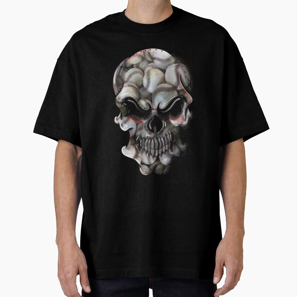 Baseball Skull T-Shirt - Casual Everyday Wear Men Women - T-Shirt, Sweatshirt, Hoodie