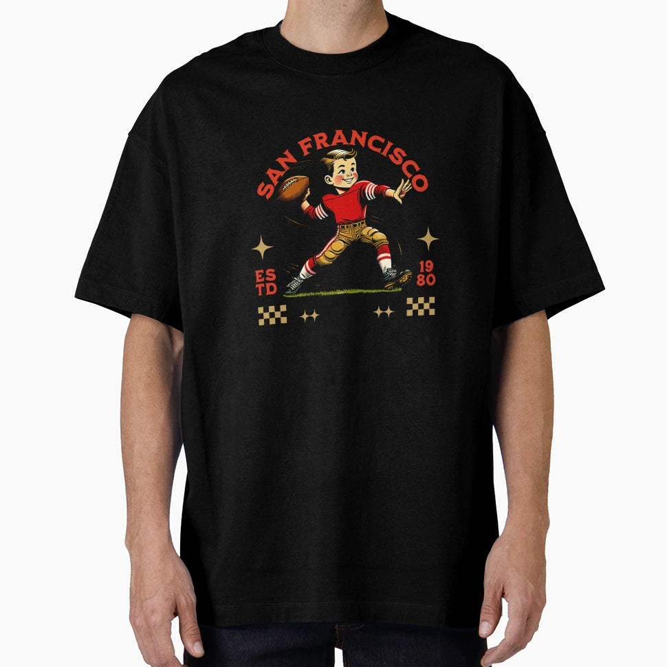 San Francisco Football Player T-Shirt - Custom Art Print Unisex - T-Shirt, Sweatshirt, Hoodie