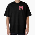 M Bubblegum Glitter Varsity Letter T-Shirt - Streetwear Style Unisex - T-Shirt, Sweatshirt, Hoodie