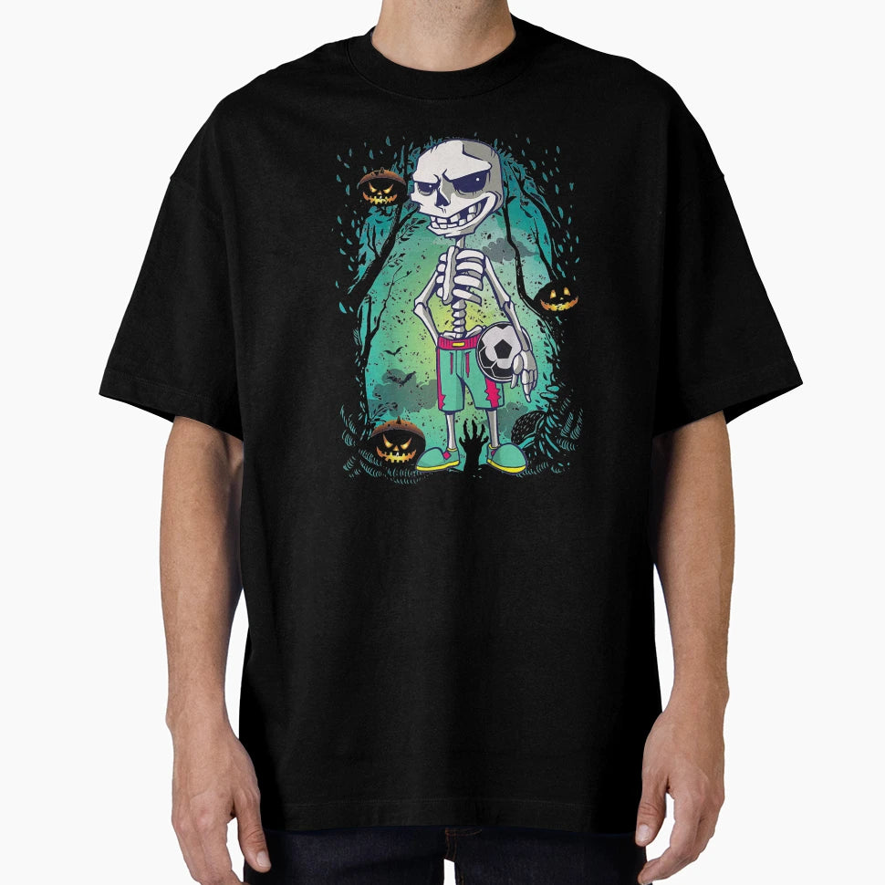 Funny Halloween Soccer Skeleton Soccer T-Shirt - Graphic Print Men Women - T-Shirt, Sweatshirt, Hoodie