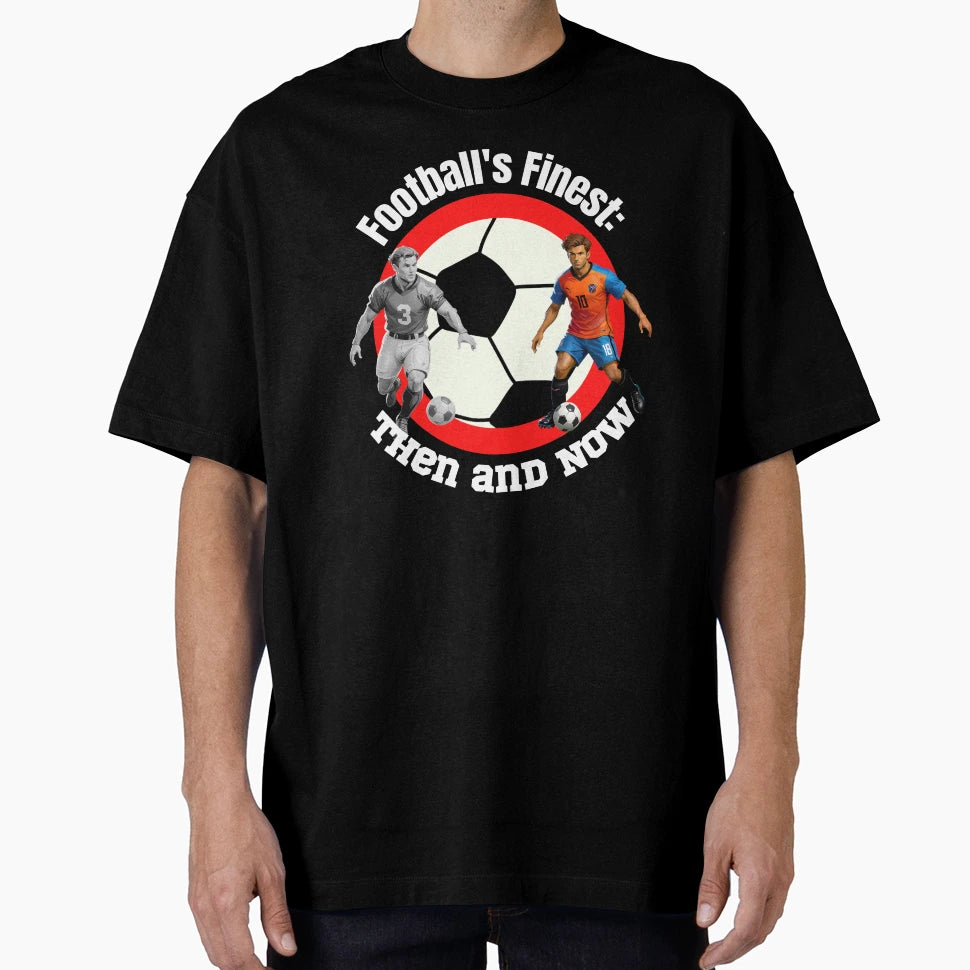 Footballs Finest Journey Through Time T-Shirt - Minimalist Print for Adults - T-Shirt, Sweatshirt, Hoodie