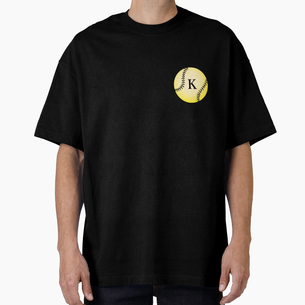 Softball Ball K T-Shirt - Custom Art Print for Adults - T-Shirt, Sweatshirt, Hoodie