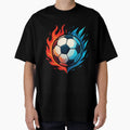 Fire And Ice Soccer Ball Game Day Football T-Shirt - Graphic Print Unisex - T-Shirt, Sweatshirt, Hoodie