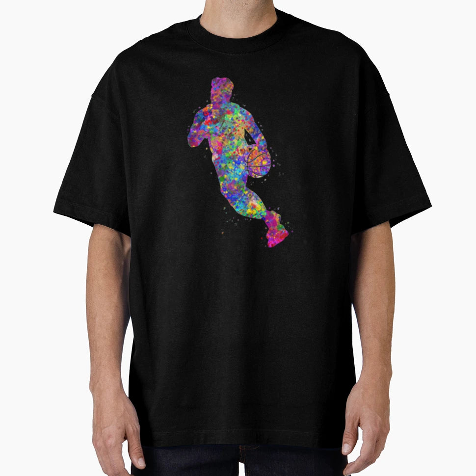 Basketball Player Holding Ball T-Shirt - Custom Art Print for Adults - T-Shirt, Sweatshirt, Hoodie