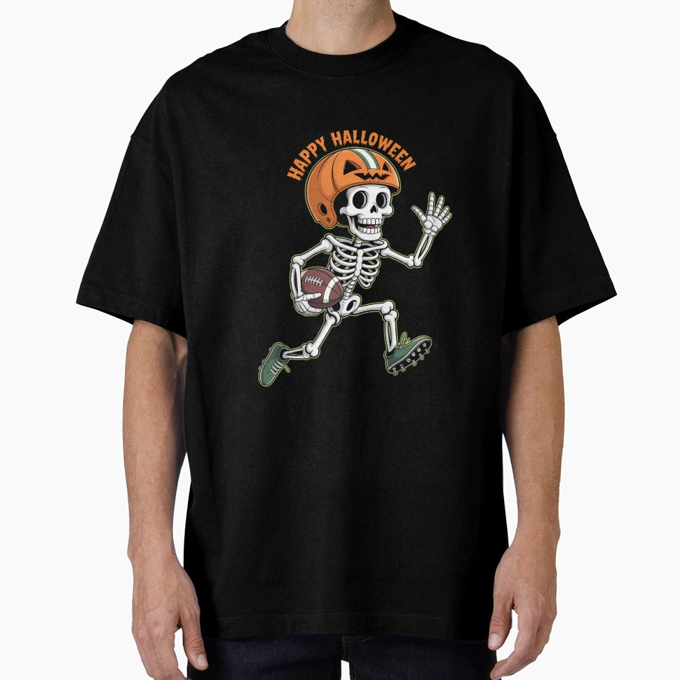 Skeleton American Football Player Spooky T-Shirt - Streetwear Style Unisex - T-Shirt, Sweatshirt, Hoodie