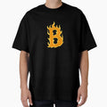 Fire Letter B Typography Flaming Alphabet T-Shirt - Unique Graphic Unisex - T-Shirt, Sweatshirt, Hoodie