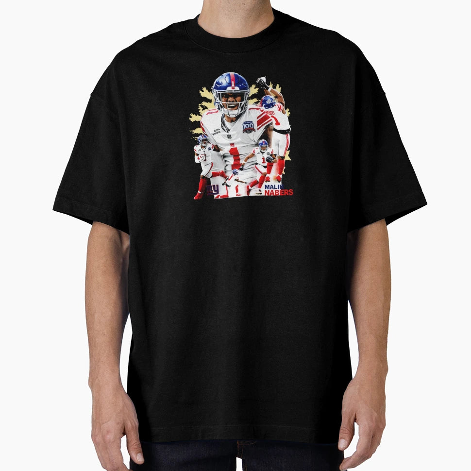 Malik Nabers New York G Collage T-Shirt - Graphic Print for Adults - T-Shirt, Sweatshirt, Hoodie