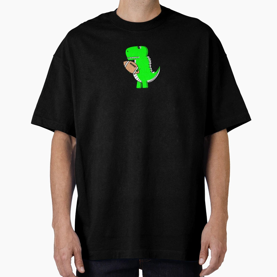 Green Dinosaur Loves Football T-Shirt - Graphic Print for Adults - T-Shirt, Sweatshirt, Hoodie