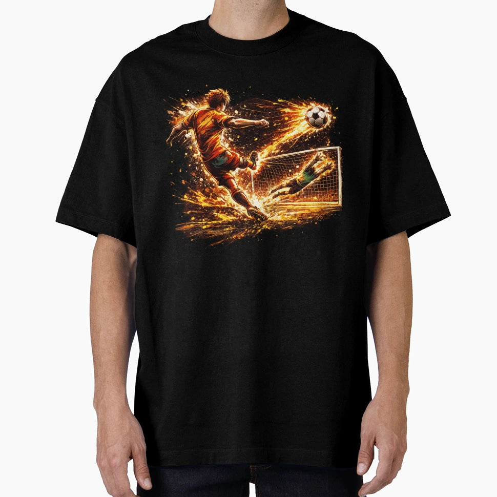 Soccer Goal Shot Action Football T-Shirt - Fun Novelty Design Men Women - T-Shirt, Sweatshirt, Hoodie