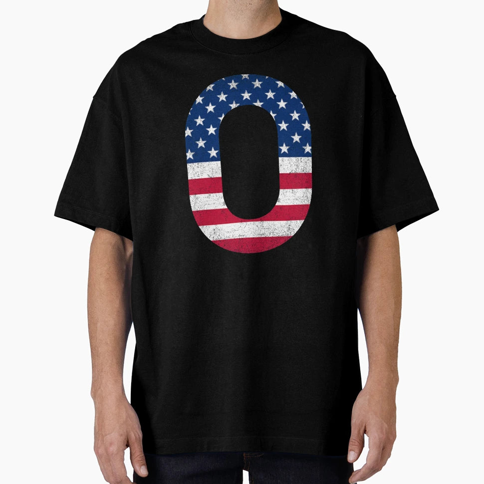 Letter O Capital Alphabet American T-Shirt - Unique Graphic for Adults - T-Shirt, Sweatshirt, Hoodie