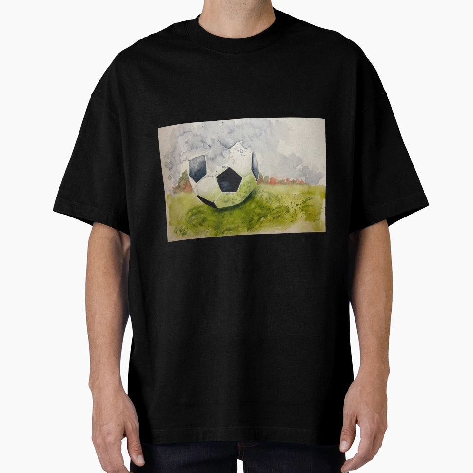 Watercolour Football Soccer Ball T-Shirt - Aesthetic Graphic for Adults - T-Shirt, Sweatshirt, Hoodie