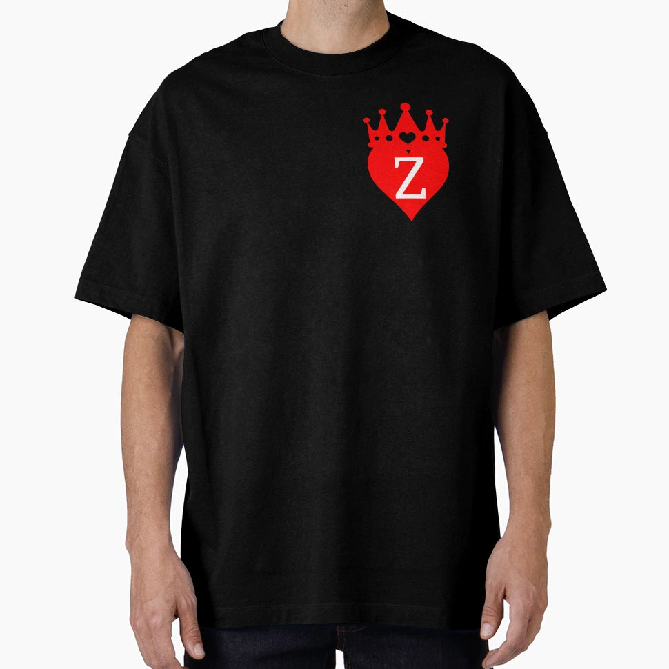 Crowned Red Heart Letter Z T-Shirt - Novelty Apparel Unisex - T-Shirt, Sweatshirt, Hoodie