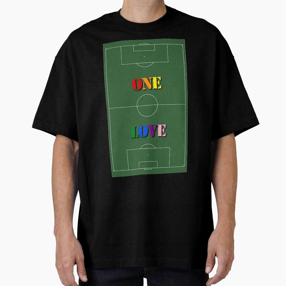 One Love Lgbtq Football Soccer Pitch T-Shirt - Unique Graphic Men Women - T-Shirt, Sweatshirt, Hoodie
