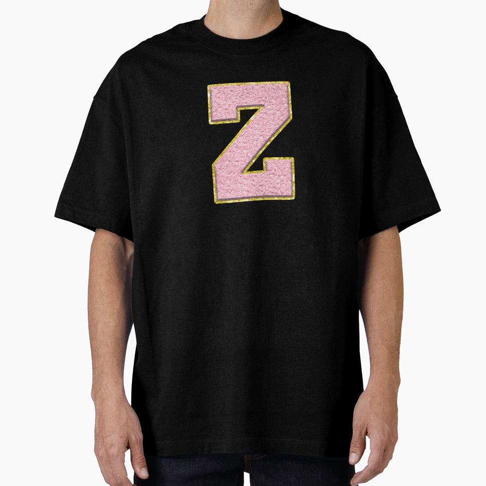 Z Preppy Varsity Letter Patch T-Shirt - Custom Art Print for Adults - T-Shirt, Sweatshirt, Hoodie